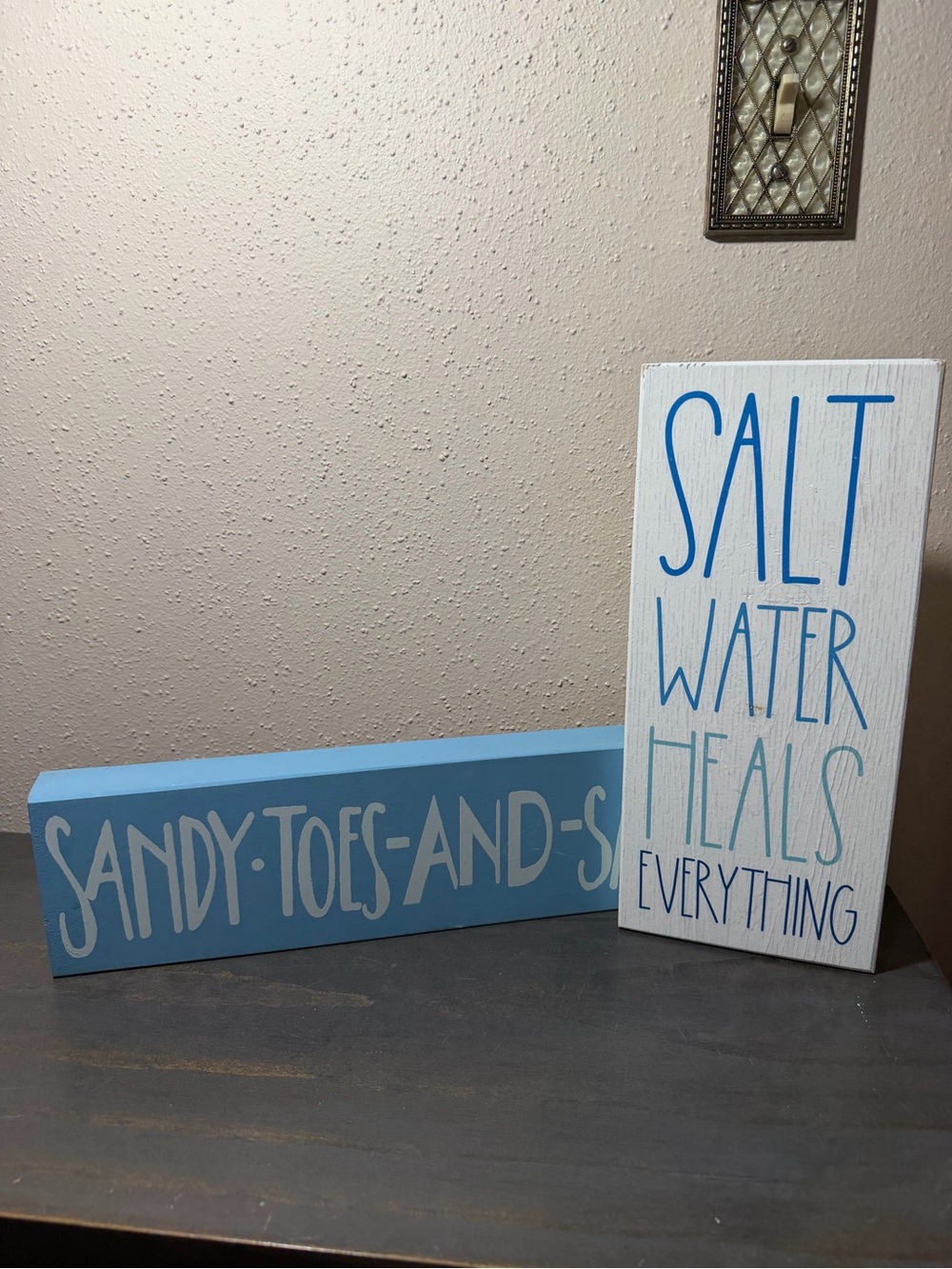 Source Unknown Blue & White Coastal Phrase Wall Signs